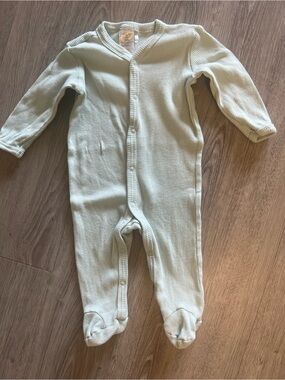 Le Top Ribbed Footed One-Piece in Sage Green